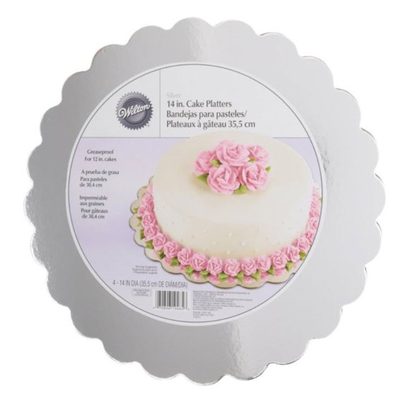 Wilton Silver 14-Inch Round Cake Platters - Picture 1 of 5
